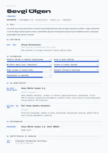 Sekreter CV Örnekleri cv indir